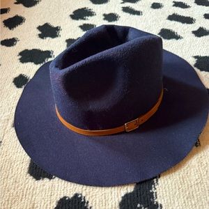 Navy Blue Wide Brim Hat